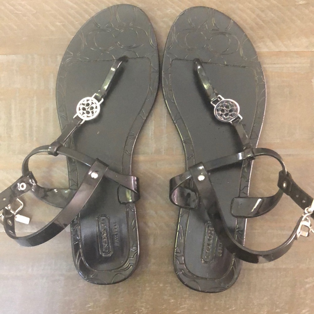 Black coach sandals